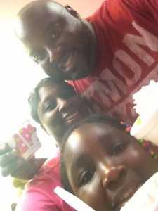 Hubby, Me, and DD at Sweet Frog!